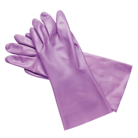 Handschuhe Nitril Schutz mit langer Stulpe, lila