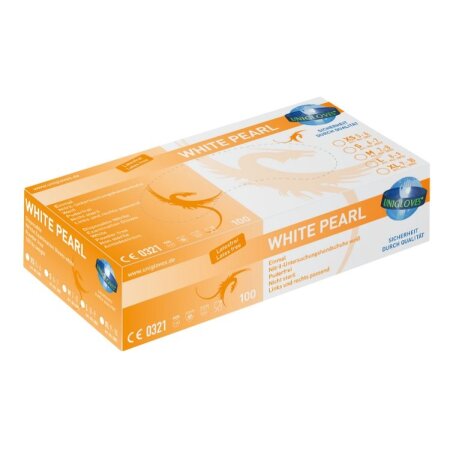 Unigloves WHITE PEARL Nitrilhandschuhe puderfrei x-groß, XL 100 St