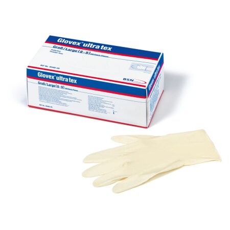 Handschuhe Glovex ultra tex Latex puderfrei extra groß Gr.9-10