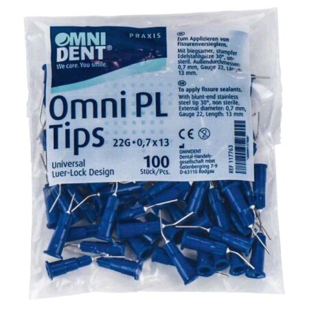 Applikationskanülen Omni PL Tips 0,7mm blau