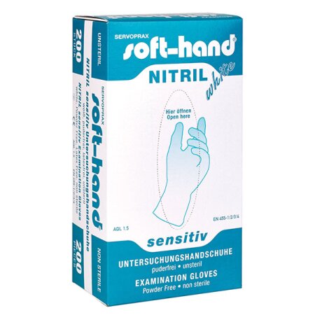 Handschuhe Nitril White Sensitive Soft-Hand puderfrei