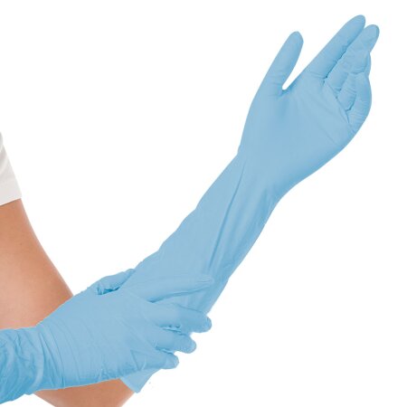 Handschuhe Nitril Extra Safe Superlong puderfrei Gr. XL blau