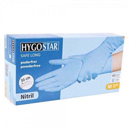 Handschuhe Nitril Safe Long Gr. 7/S 30 cm blau