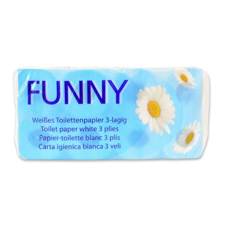 Toilettenpapier Funny 250 Blatt, 3-lagig, 9x8 Rolle