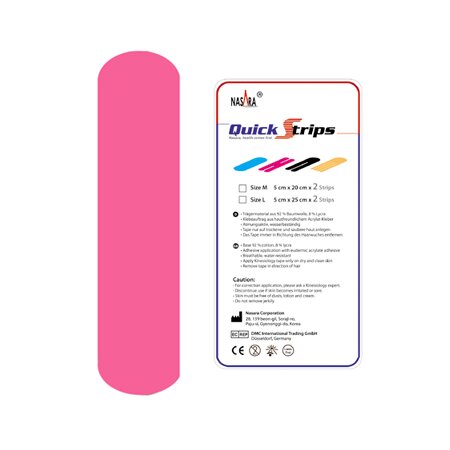 Nasara® Precut Tape I-Form, Pink, 5cm x 20cm, 2 Blatt