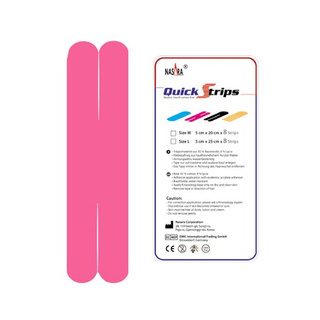 Nasara® Precut Tape X-Form, Pink, 5cm x 20cm, 8 Blatt