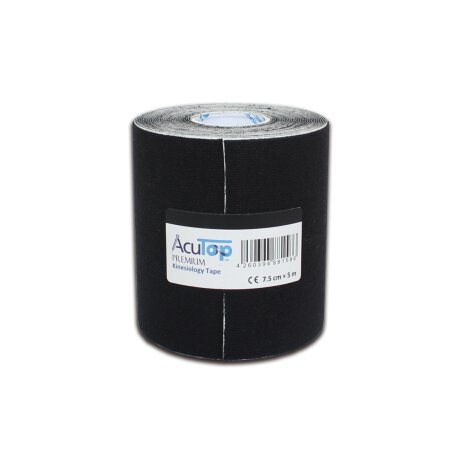 AcuTop Premium Kinesiology Tape, schwarz 7,5 cm x 5m